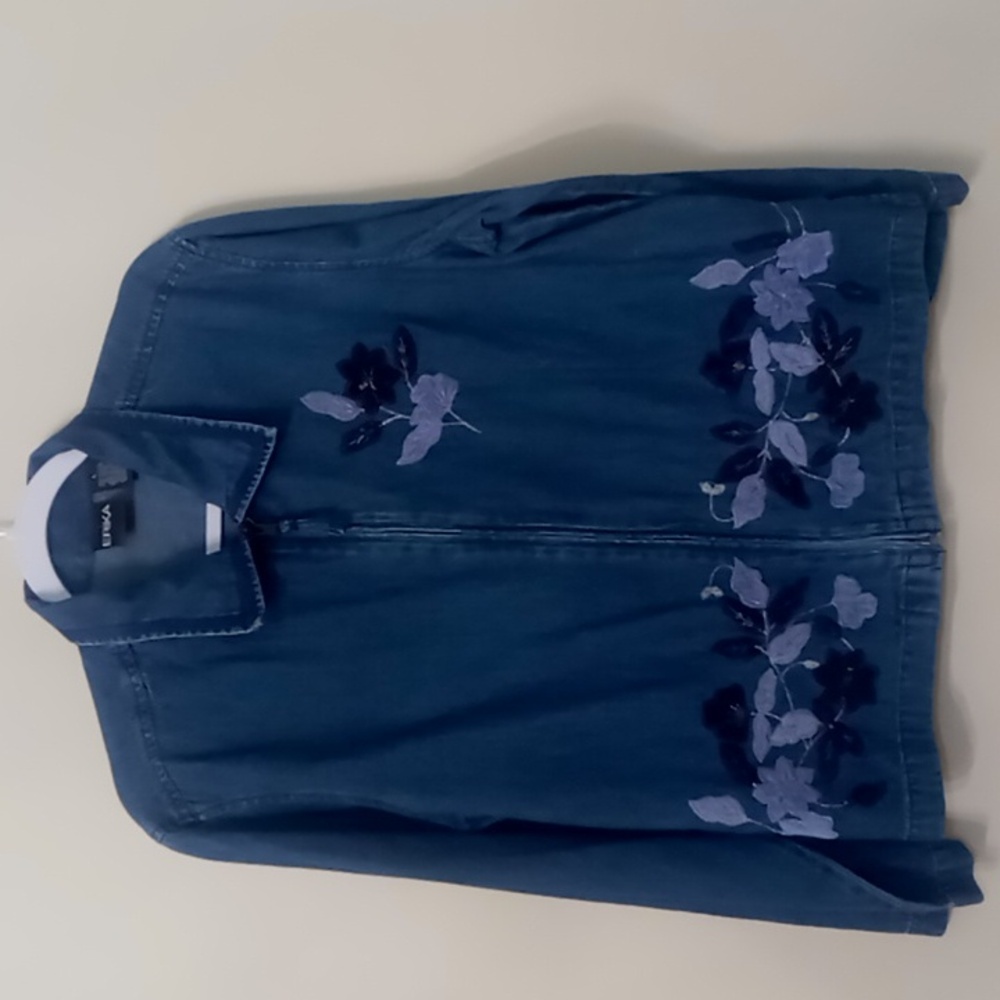 Vintage Erika Zip Front Denim Jacket